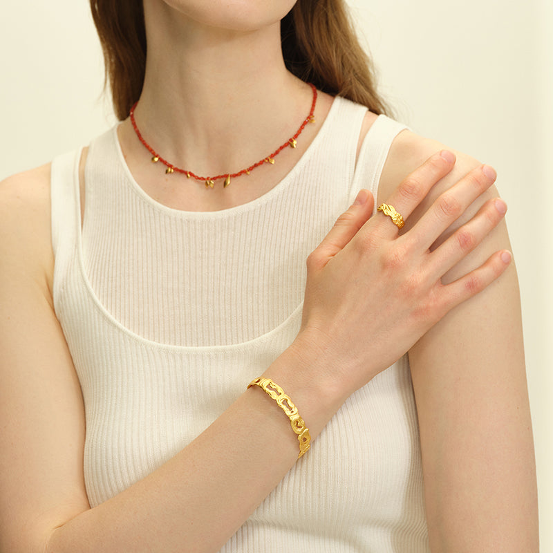 OINICIO Seed Twining Textured Gold Bracelet