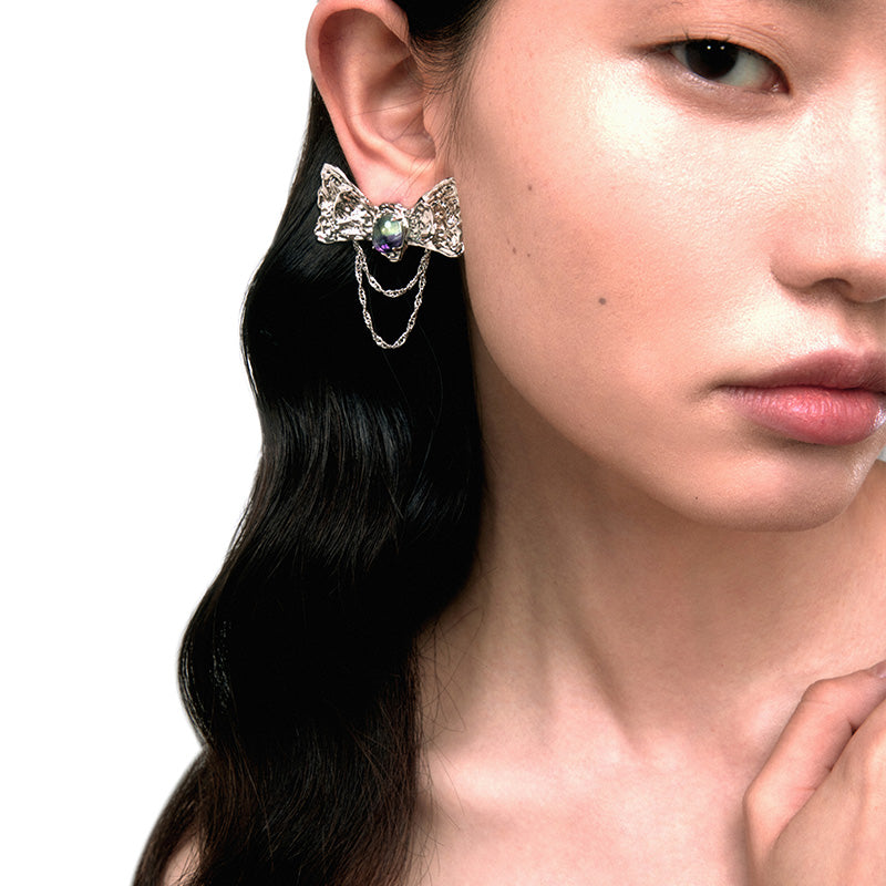 OINICIO Ambush Fluorite Bow Tassel Earrings