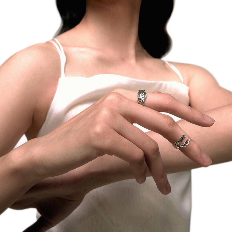 OINICIO Grayling Women's 925 Silver Fish Motif Ring, Size 11#