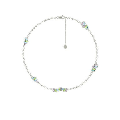 OINICIO Mumbling Colorful Zircon Panel Necklace