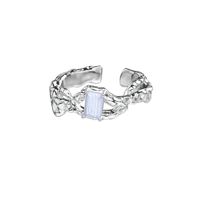 OINICIO925 Silver Agate Ring