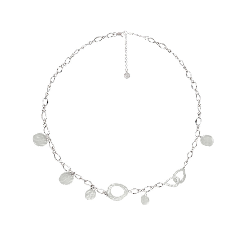 OINICIO Grayling Sanded Pure Silver Water Wave Fish Scale Necklace