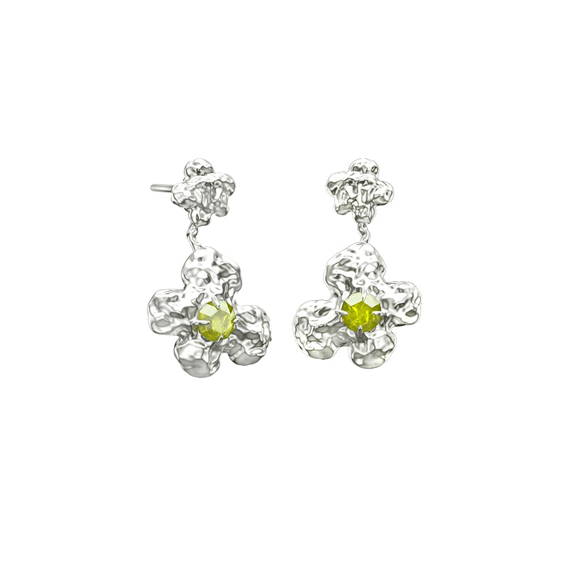 OINICIO Comfort Zone Zirconia Quatrefoil Earrings