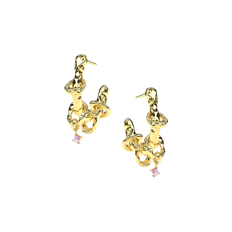 OINICIO x SULTRY Gold Zircon Ring Earrings