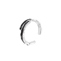 OINICIO Sediment Black Epoxy Resin Asymmetric Ring, Size 13#