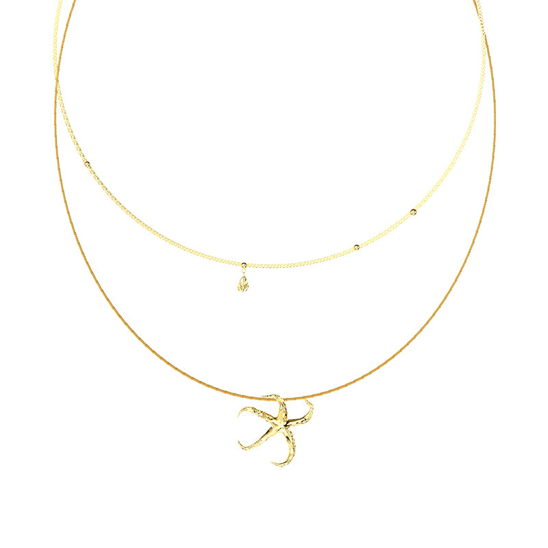 OINICIO x SULTRY VIRGIN  Starfish Double Layer Necklace