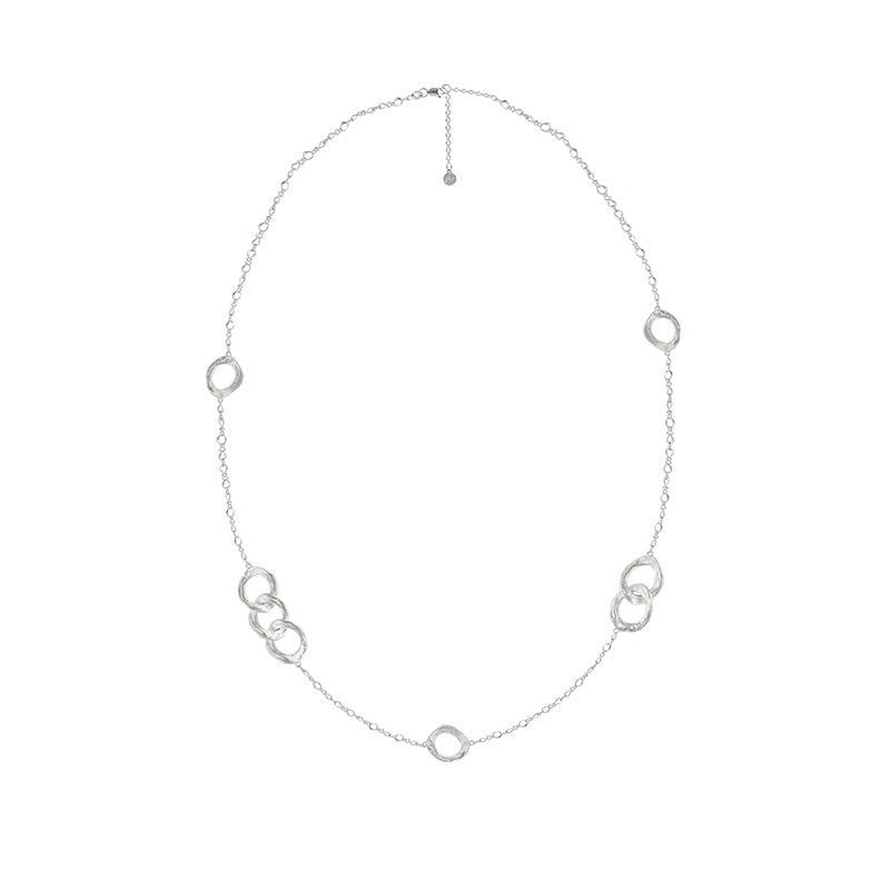 OINICIO Grayling Textured Water Ripple Openwork Stackable Double Necklace