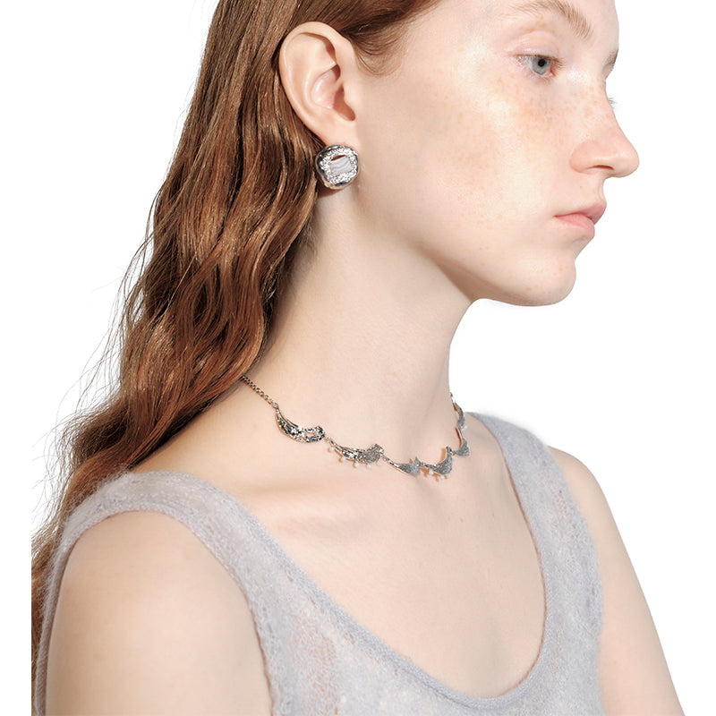 OINICIO Moonquake Ripple Hollow Necklace