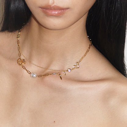 OINICIO x SULTRY VIRGIN  Gold Double Layer Necklace