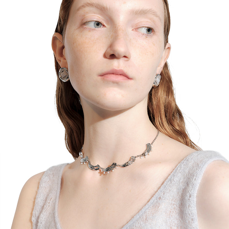 OINICIO Moonquake Ripple Hollow Necklace