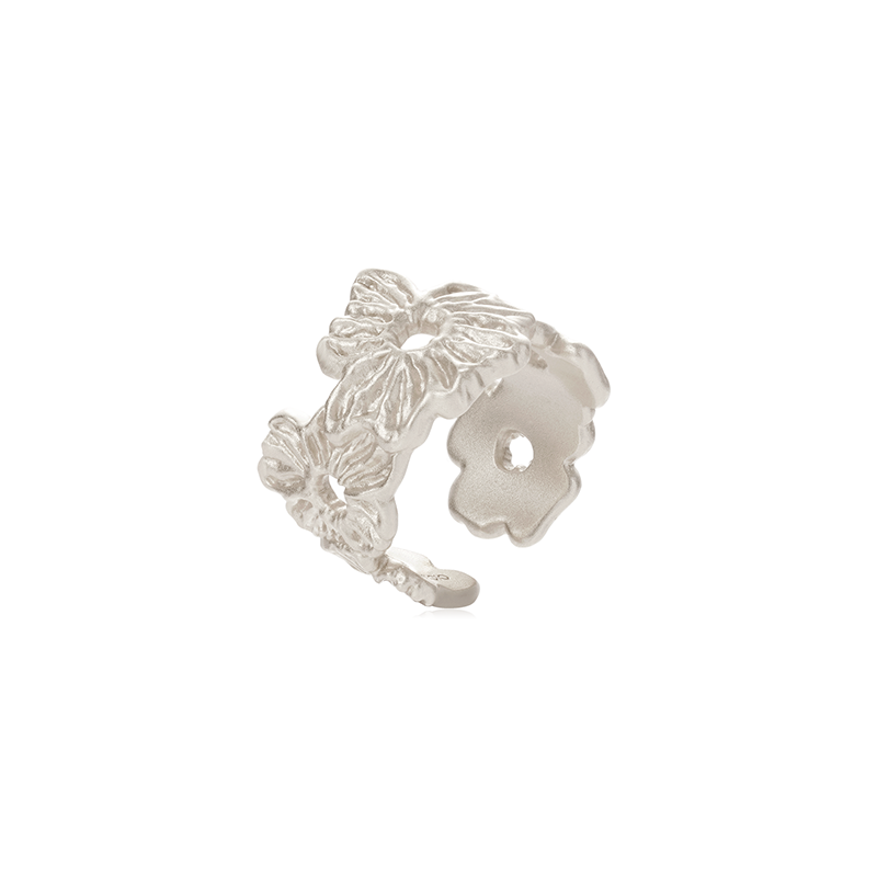 OINICIO NanKe Silver Lace Flower Ring 15#