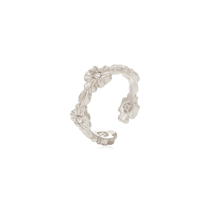 OINICIO NanKe Silver Lace Floral Ring 15#