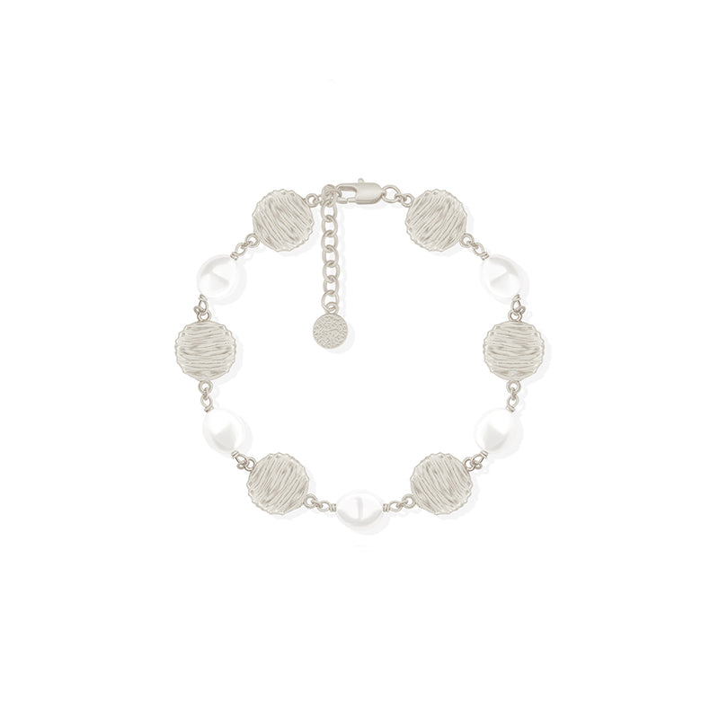 OINICIO NanKe Silver Lace and Fishscale Link Bracelet