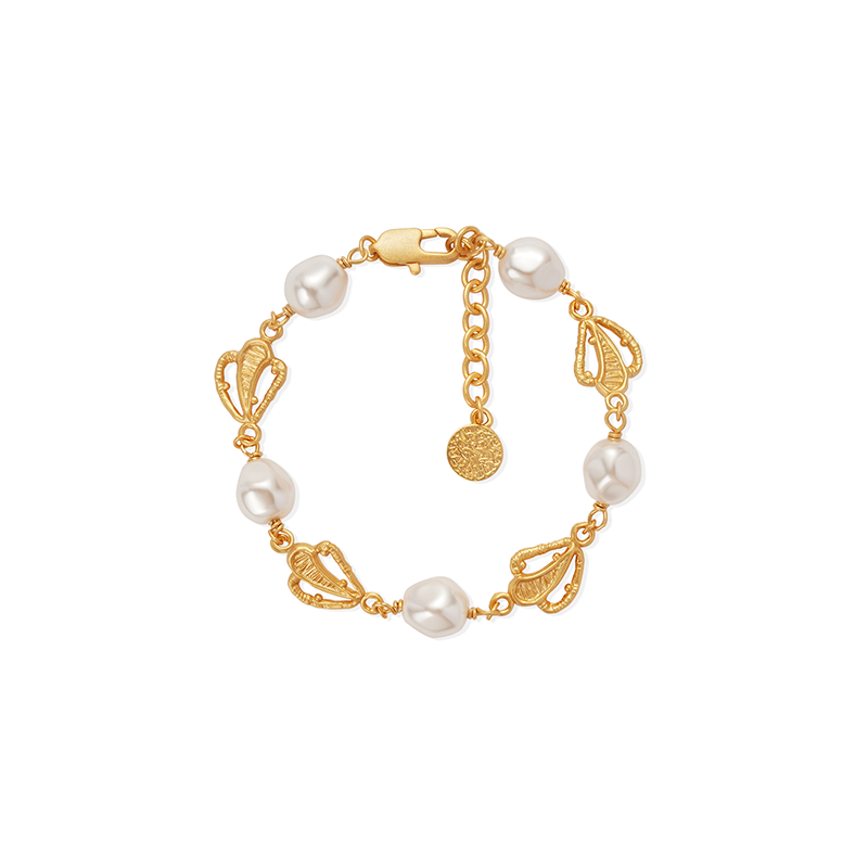 OINICIO NanKe Gold Wave Splice Pearl Bracelet