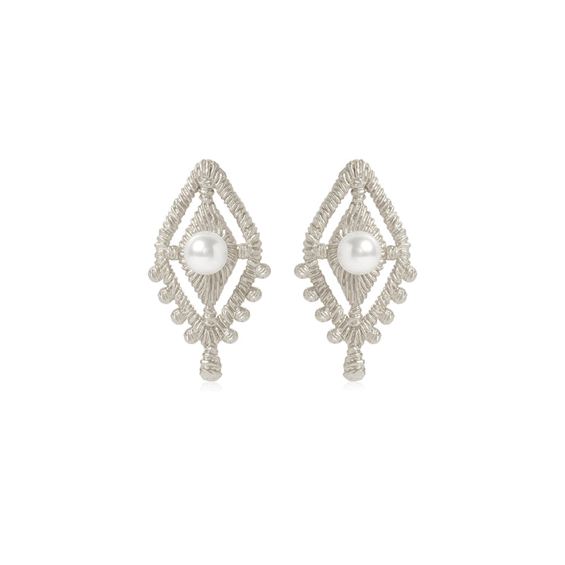 OINICIO NanKe Silver Lace Fish Tail Earrings