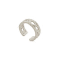 OINICIO NanKe Silver Openwork Wave Ribbon Ring 15#