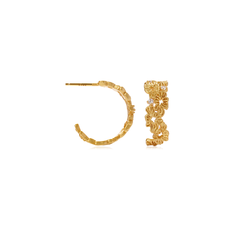 OINICIO NanKe Gold Lace Floral Stud Earrings