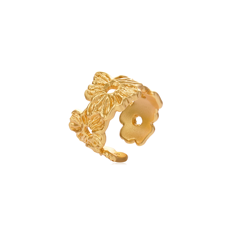 OINICIO NanKe Gold Lace Flower Ring 15#