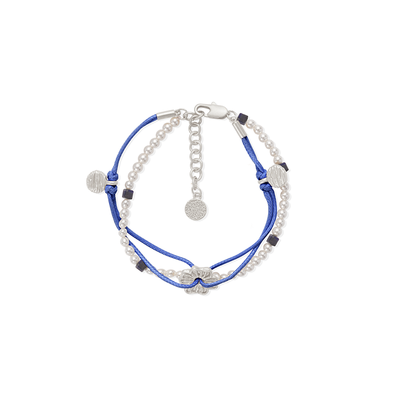OINICIO NanKe Silver Floral Pearl Braided Bracelet