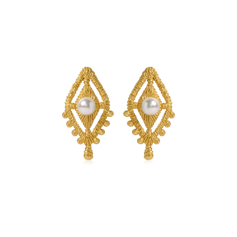 OINICIO NanKe Gold Lace Fish Tail Earrings