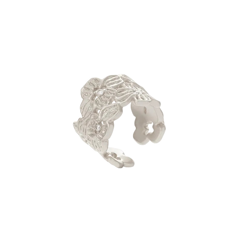 OINICIO NanKe Silver Lace Blossom Ring 15#