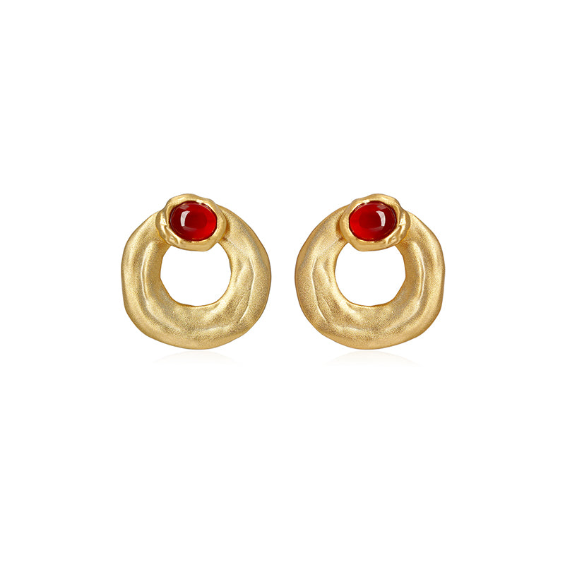 OINICIO Seed Detachable Gem Drop Hoop Earrings