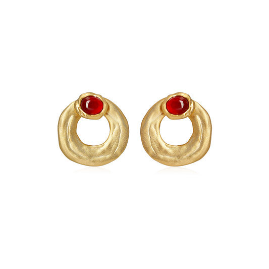 OINICIO Seed Detachable Gem Drop Hoop Earrings