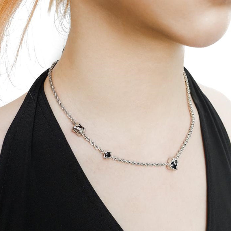 OINICIO Sediment Black Agate Inlay Necklace