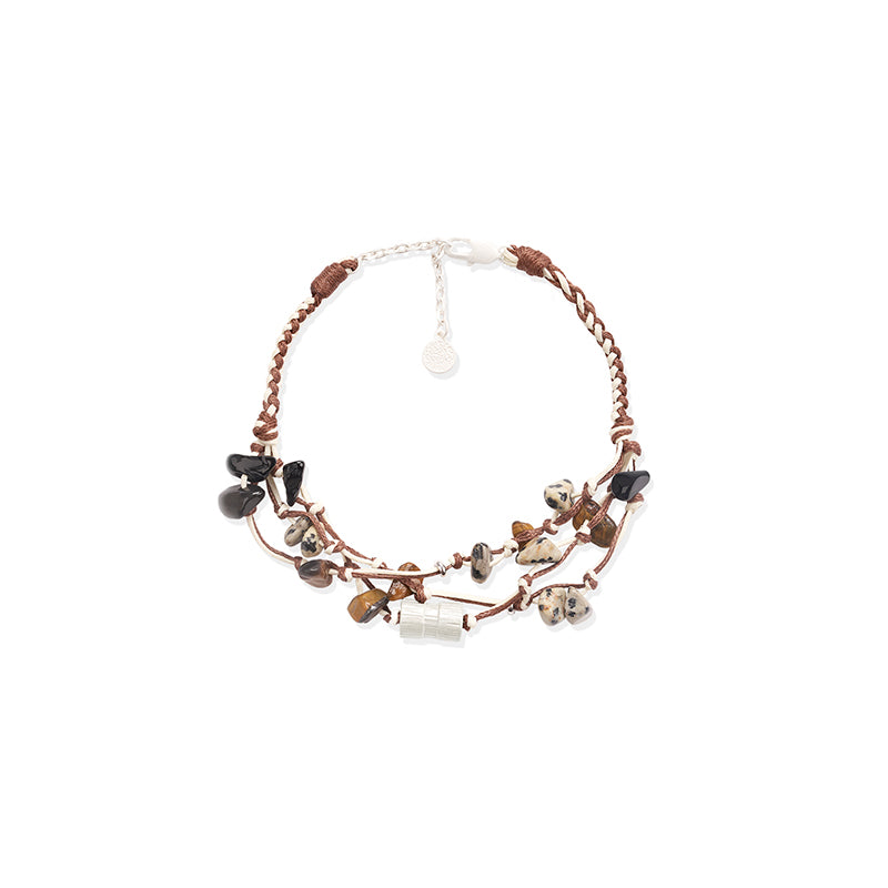 OINICIO Seed Fortune Wheel Natural Stone Cord Bracelet