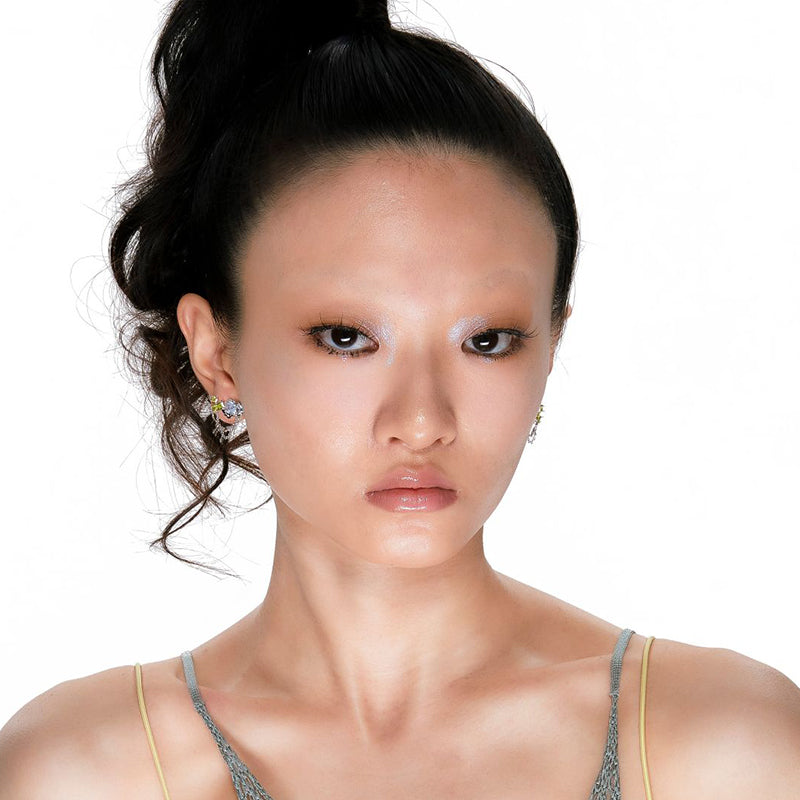 OINICIO Mumbling Blue-Green Zircon Chain Earrings