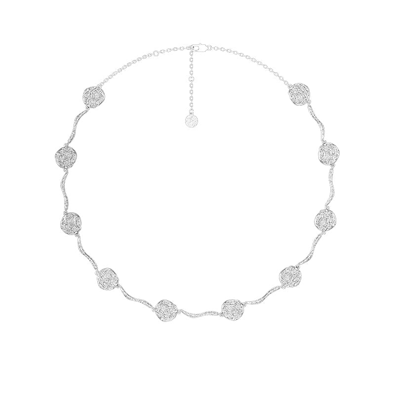 OINICIO Grayling 925 Silver Small Fish Scale Patchwork Necklace