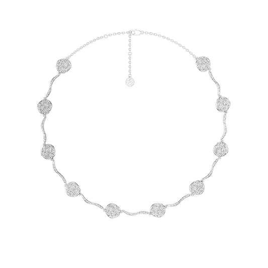 OINICIO Grayling 925 Silver Small Fish Scale Patchwork Necklace