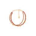 OINICIO Seed Gilt Leaf Red Agate Double-Layer Chain Bracelet