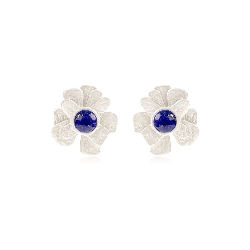 OINICIO Seed Pine Blossom Gem Silver Stud Earrings