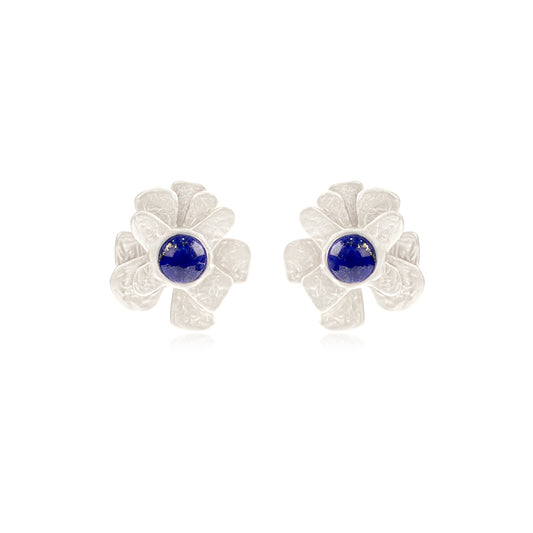 OINICIO Seed Pine Blossom Gem Silver Stud Earrings