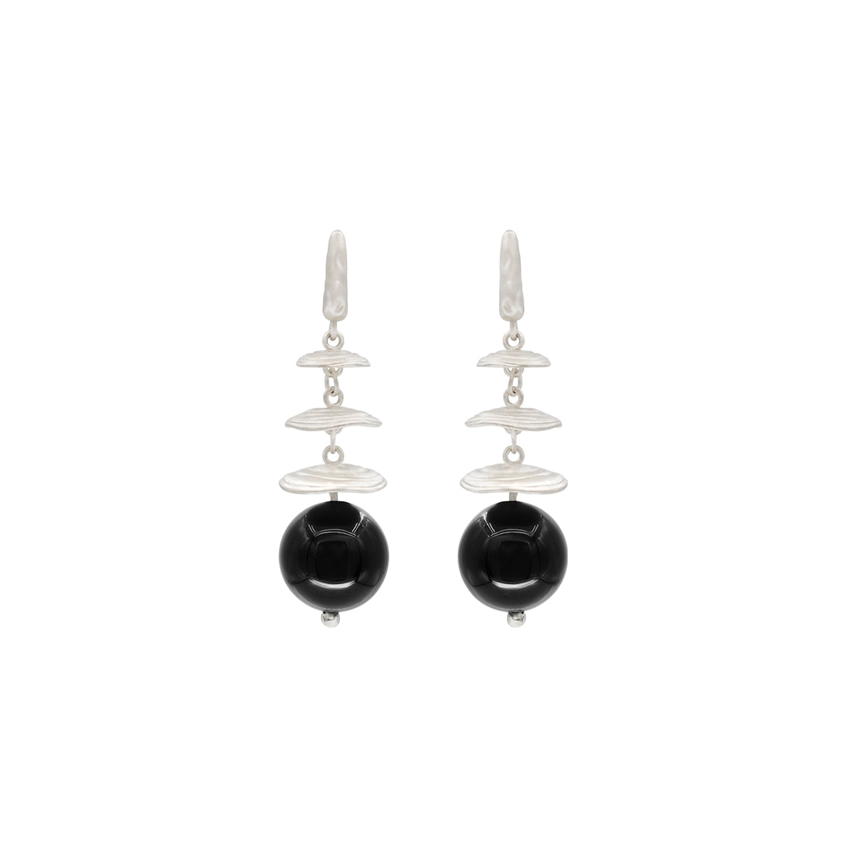 OINICIO Moonquake Black Agate Bell Earrings