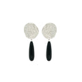 OINICIO Moonquake Round Black Agate Teardrop Earrings