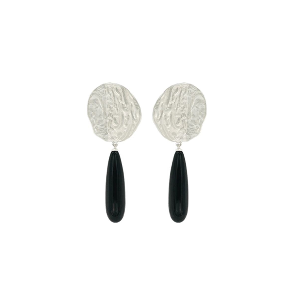 OINICIO Moonquake Black Agate Teardrop Earrings