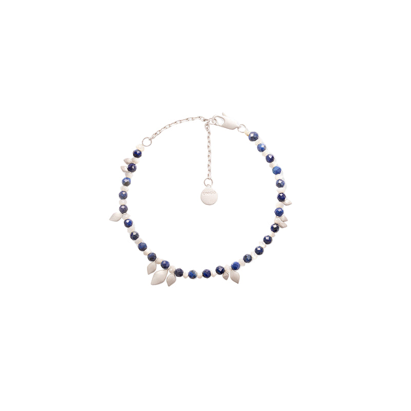 OINICIO Seed Leaf Blue Gemstone Beaded Bracelet