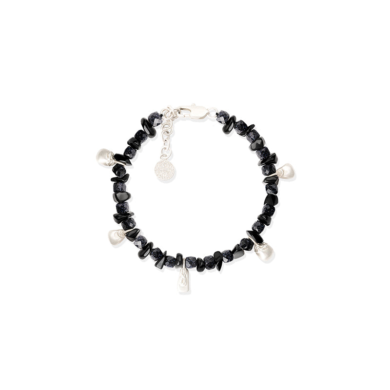 OINICIO Seed Maize Gemstone Beaded Black Bracelet