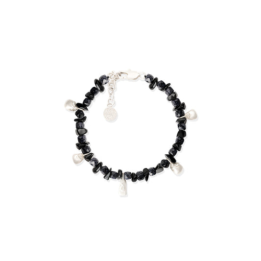 OINICIO Seed Maize Gemstone Beaded Black Bracelet