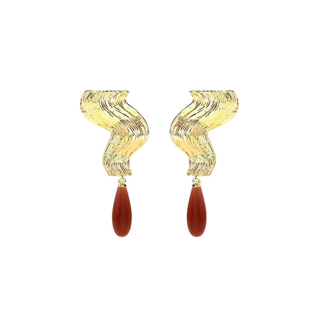 OINICIO Moonquake Red Agate Teardrop Earrings