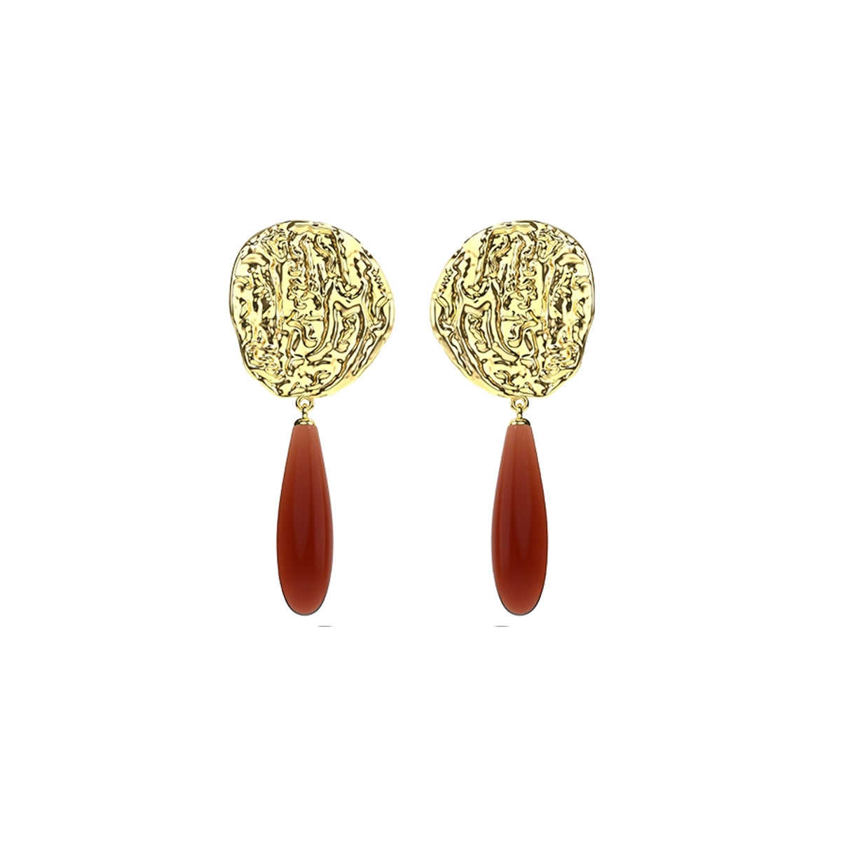 OINICIO Moonquake Red Agate Teardrop Earrings