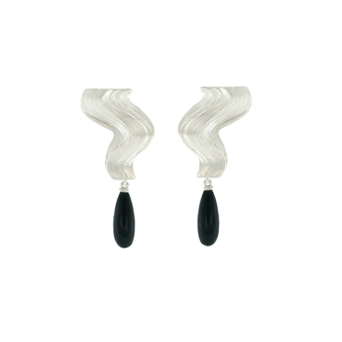 OINICIO Moonquake Black Agate Teardrop Earrings