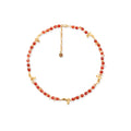 OINICIO Seed Petal Light Shadow Beaded Necklace, Red