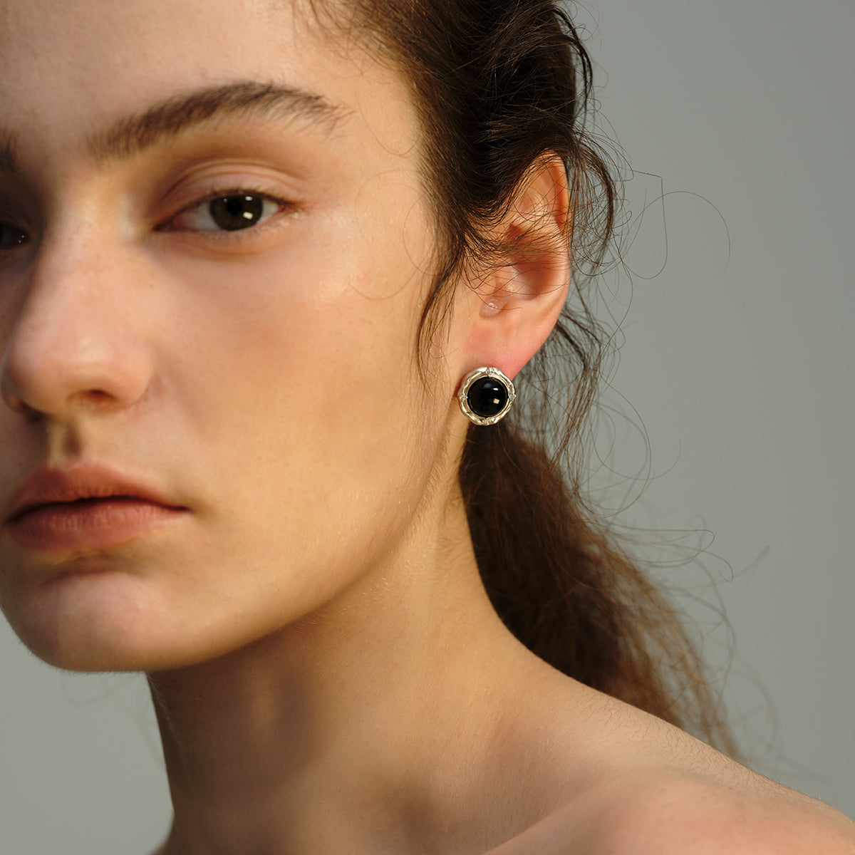 OINICIO Moonquake Black Onyx Earrings with Zircon