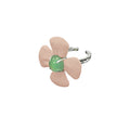 OINICIO Comfort Zone Pink Leather Flower Ring with Prasiolite