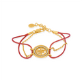 OINICIO VALURI Wave‑Medallion Cord Bracelet, Red