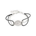 OINICIO VALURI Wave‑Medallion Cord Bracelet, Black