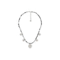 OINICIO VALURI Medallion Bead Necklace, Silver‑Tone